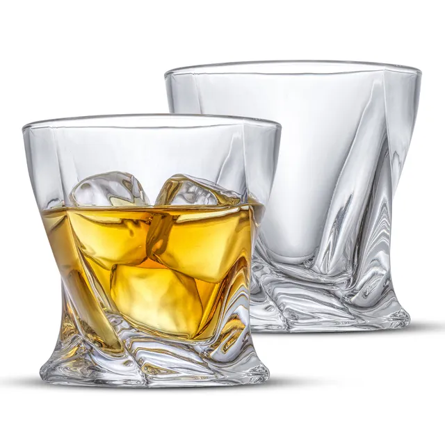 JoyJolt Atlas verre whisky 30 cl lot 2 torsadé