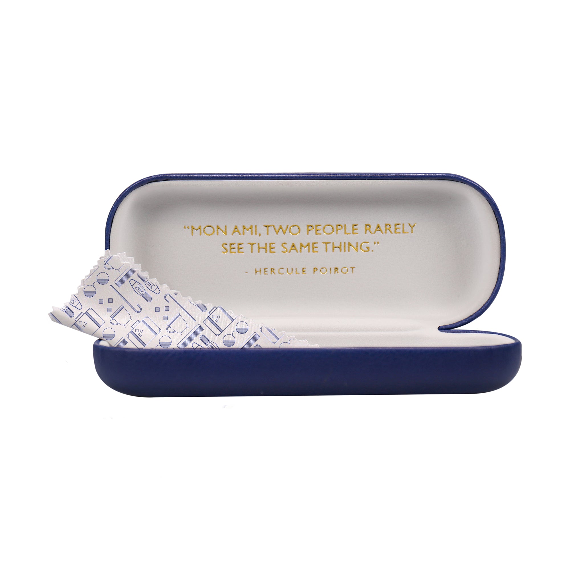 Agatha Christie Mon Ami étui lunettes rigide bleu