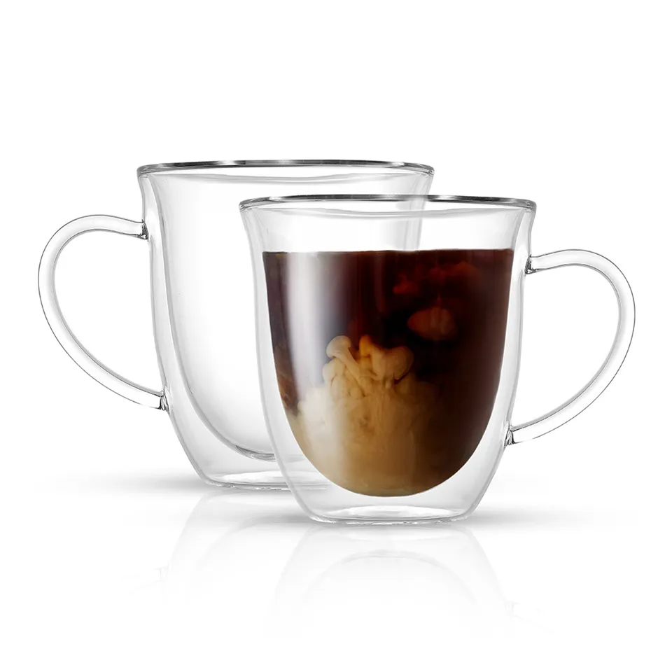 JoyJolt Serene mug verre double paroi 47 cl lot 2