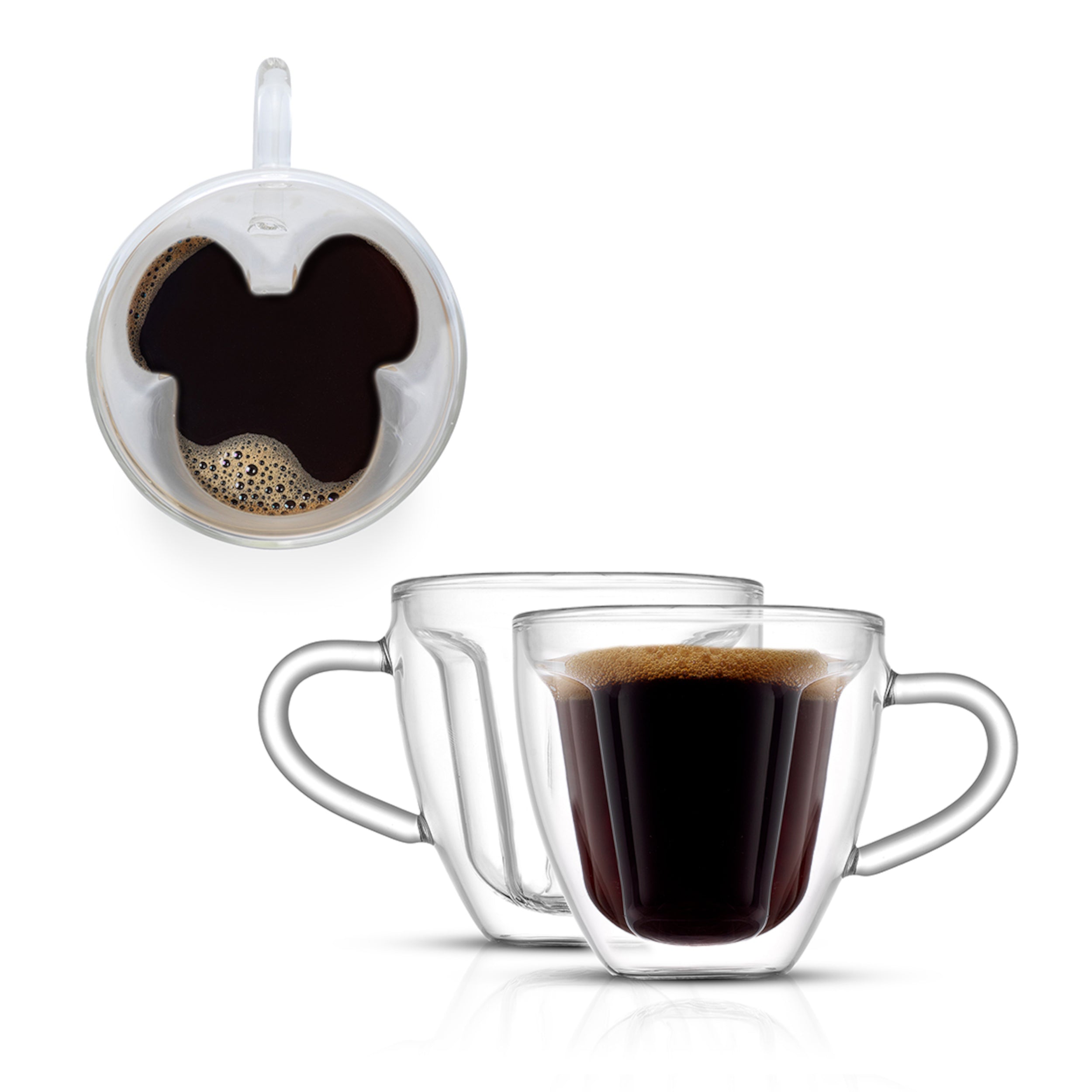 JoyJolt Disney Mickey 3D verres double paroi 4 pièces