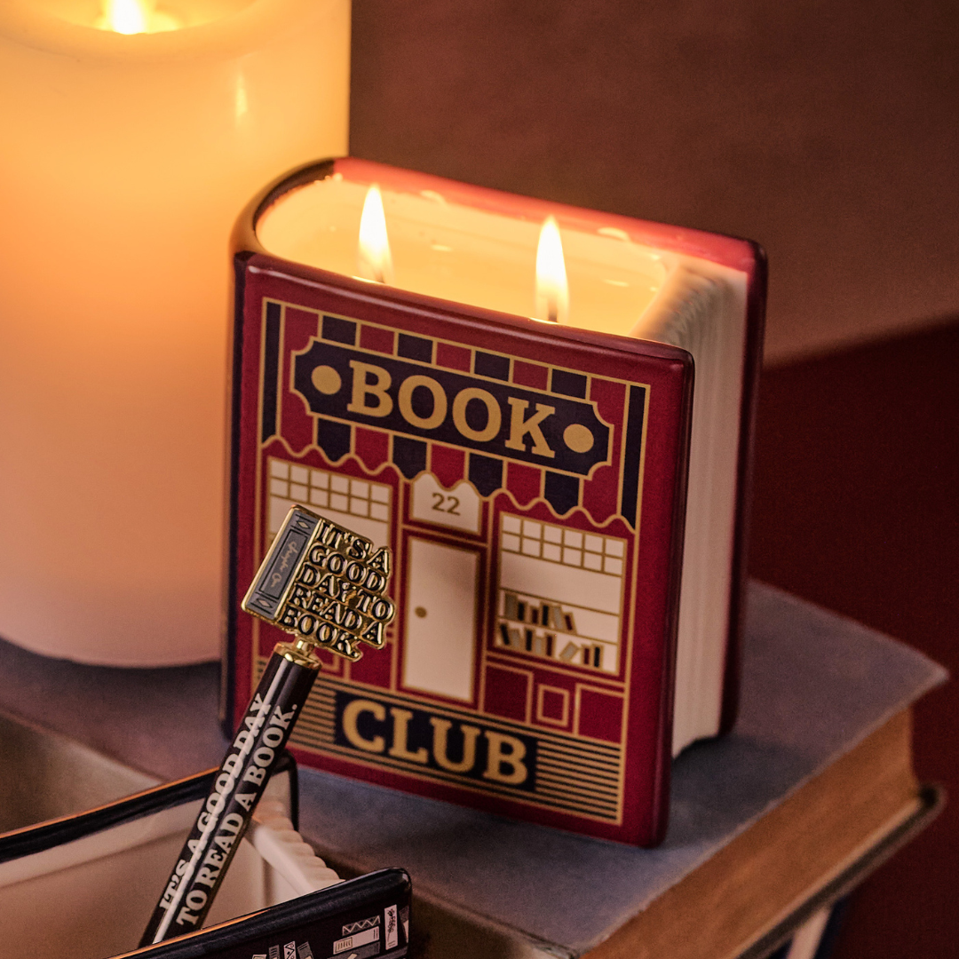 Pulteney Press Book Club bougie parfumée 10 cm bleue
