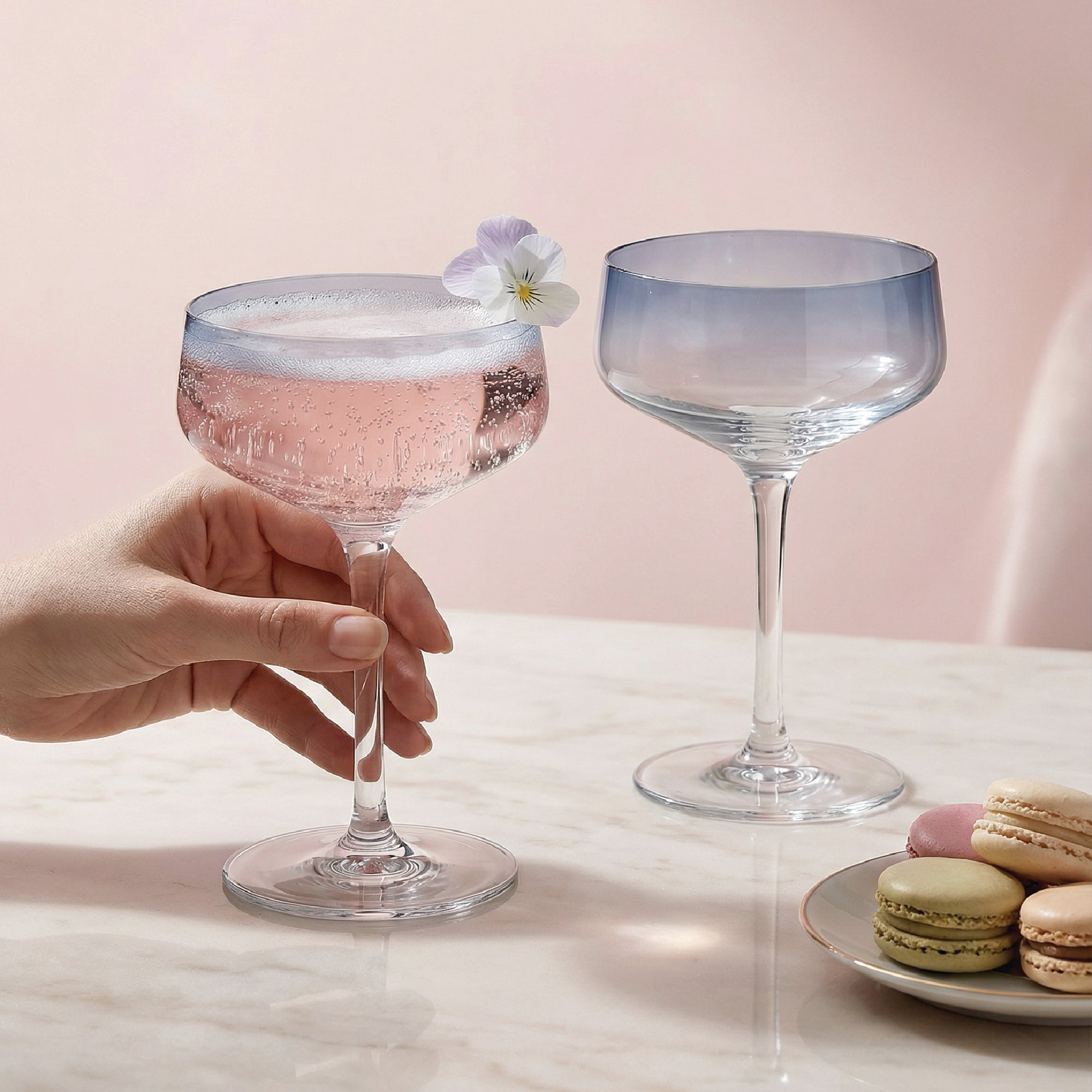 JoyJolt Sidney Blue Ombre coupes cocktail 24 cl lot 4