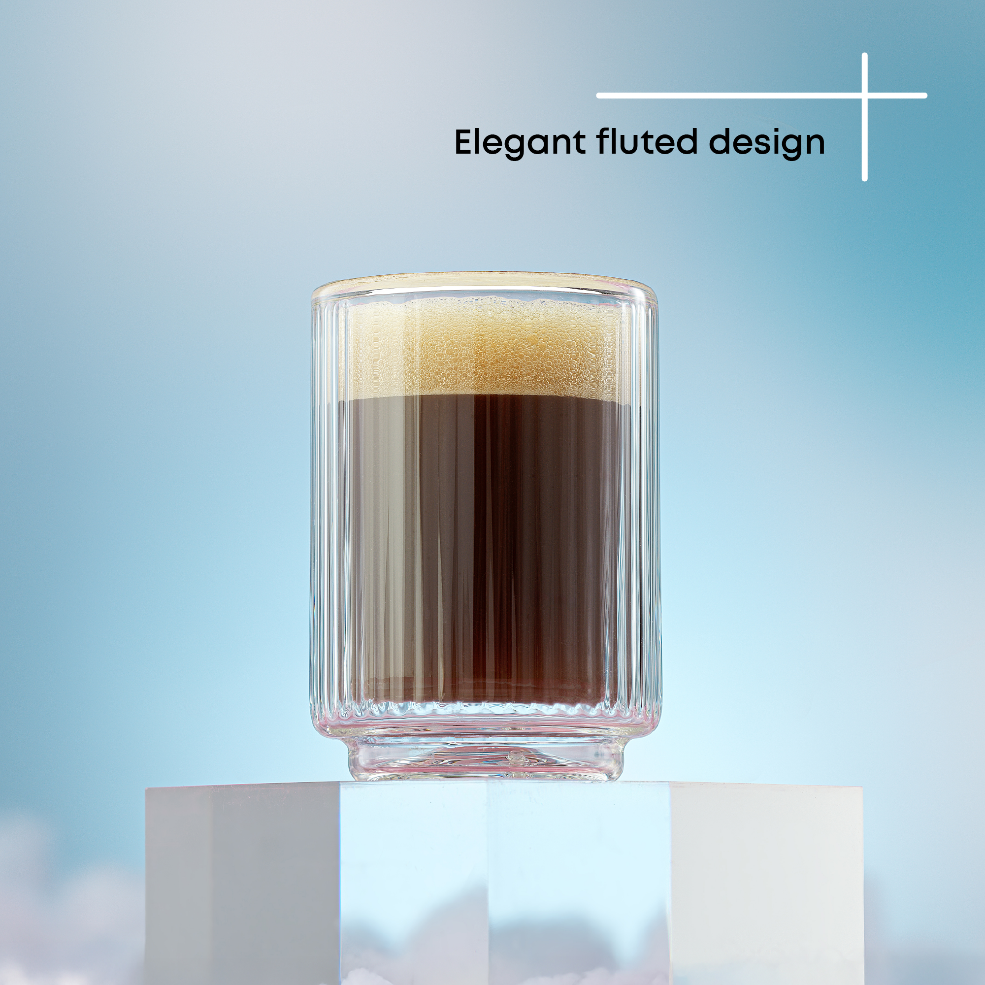 JoyJolt Haven verres espresso double paroi 4x7cl cannelés