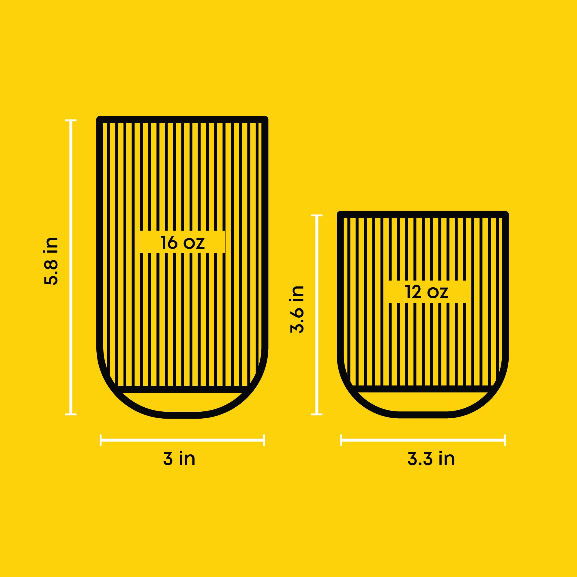 JoyJolt Lotus verres striés lot de 8 cannelés