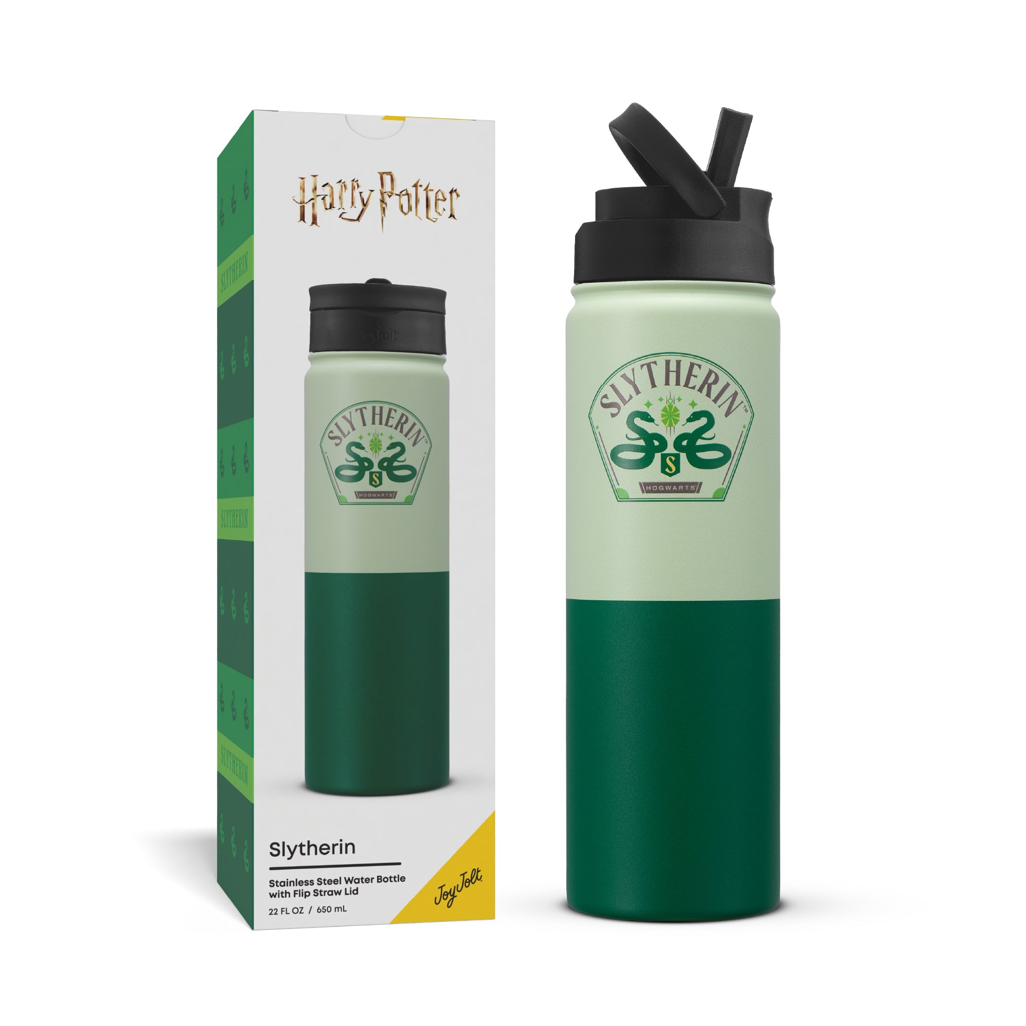 JoyJolt Harry Potter Slytherin gourde inox 65 cl avec paille