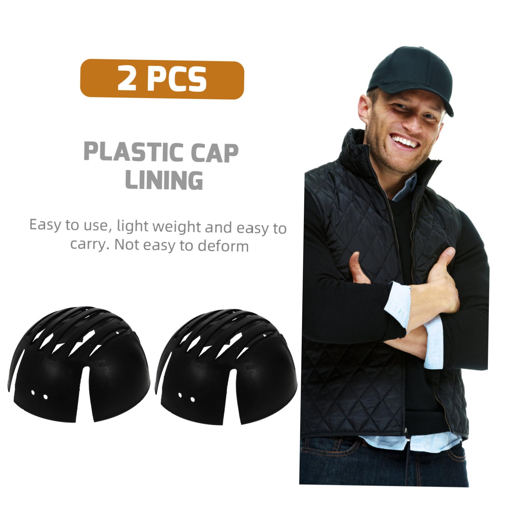 Alipis Support Casquette Baseball Noir x2 Plastique 21,5 cm