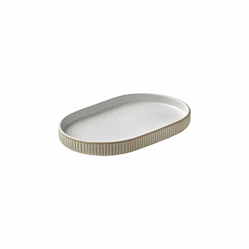 Artis Nara assiette ovale blanche 18 cm