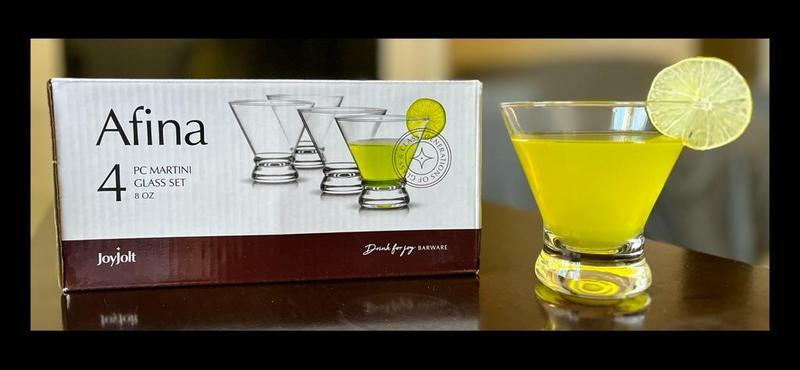 JoyJolt Afina verres à martini lot de 4 25 cl sans pied