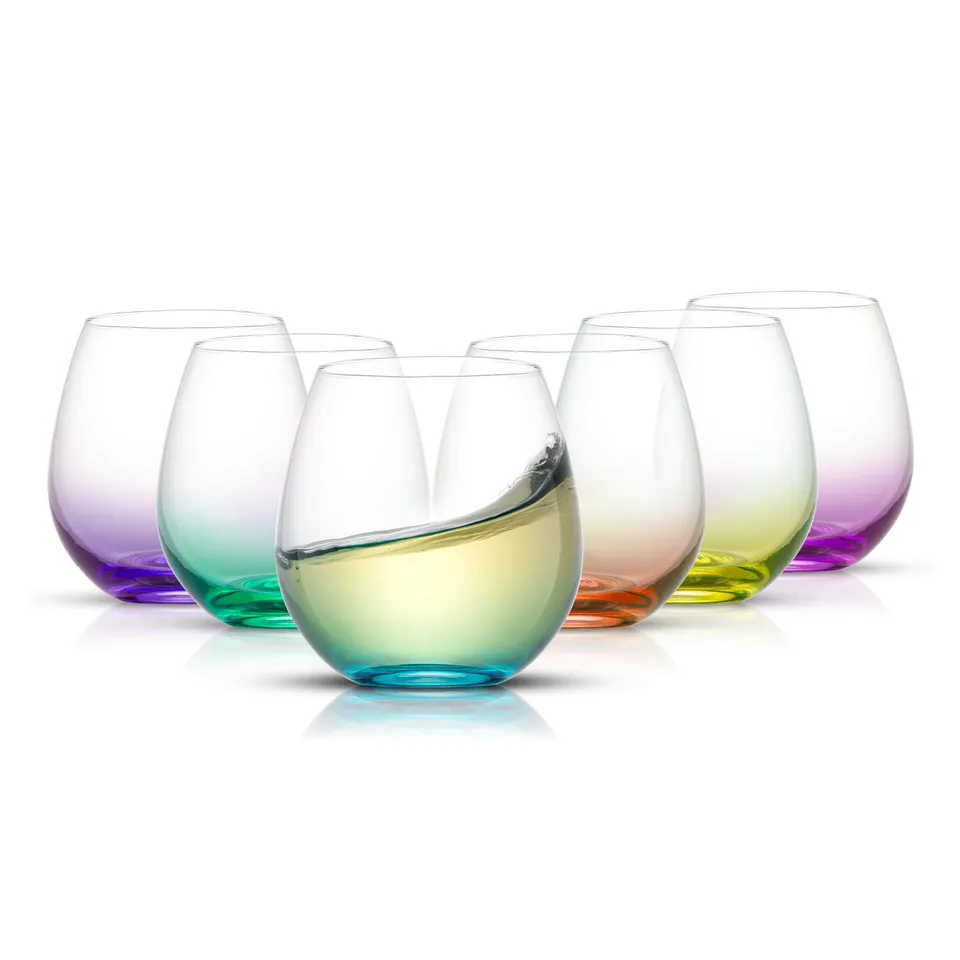 JoyJolt Hue verre à vin sans pied lot de 6 couleur 44 cl
