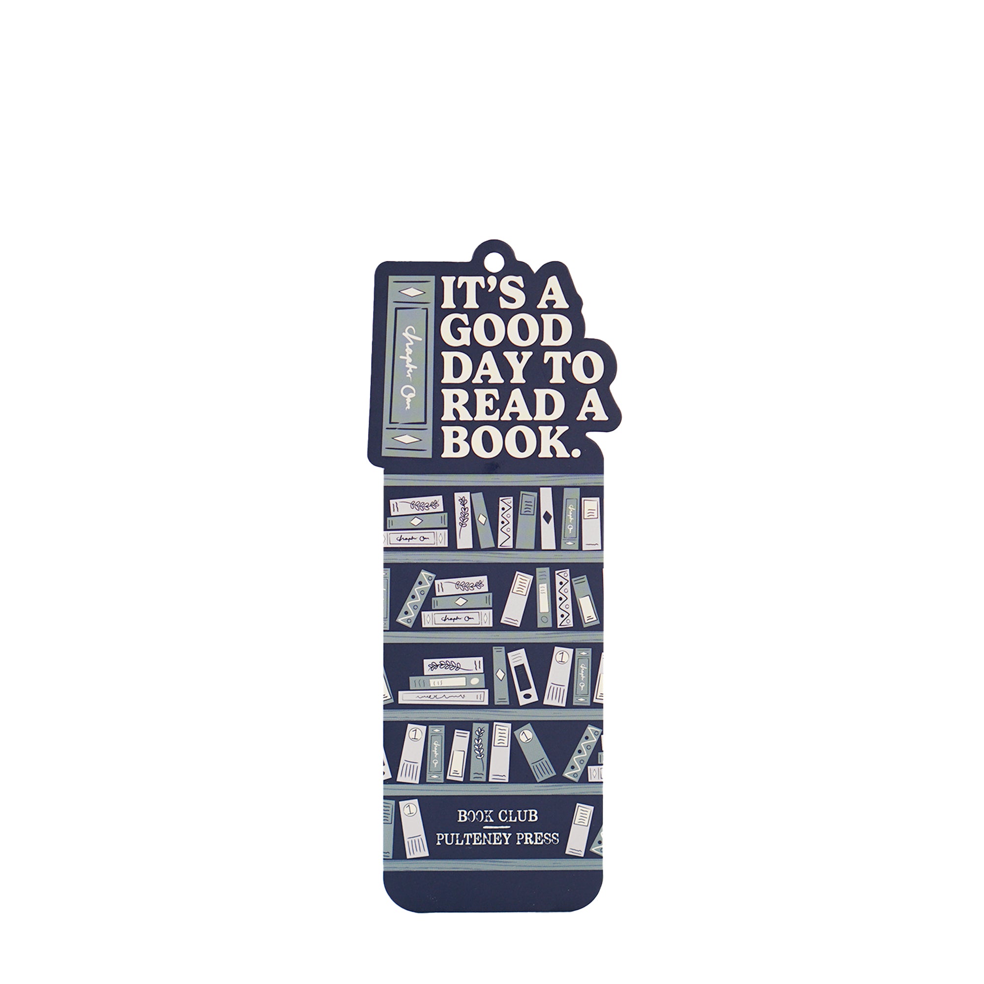 Pulteney Press Good Day marque-page breloque pompon bleu