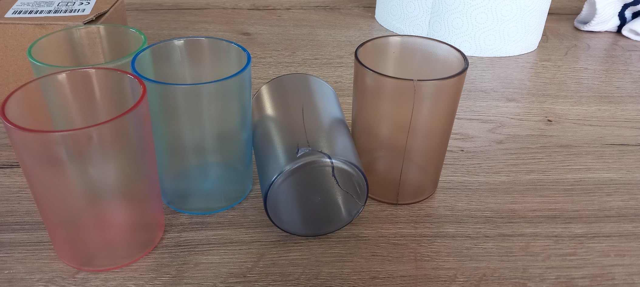 Alipis gobelets salle de bain plastique transparent lot de 5