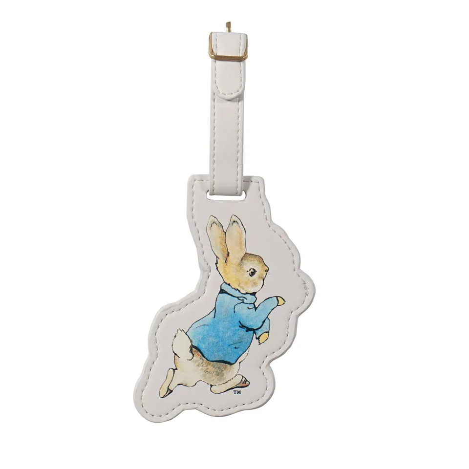 HMB Peter Rabbit étiquette bagage cuir vegan blanc