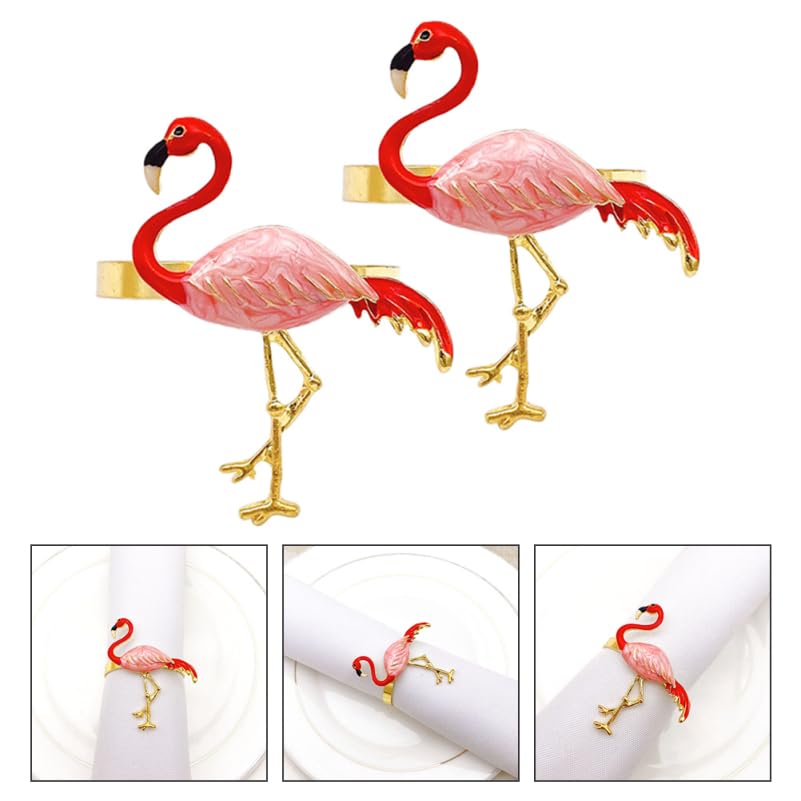 Alipis Rond Serviette Flamant Rose Alliage 3,8 cm