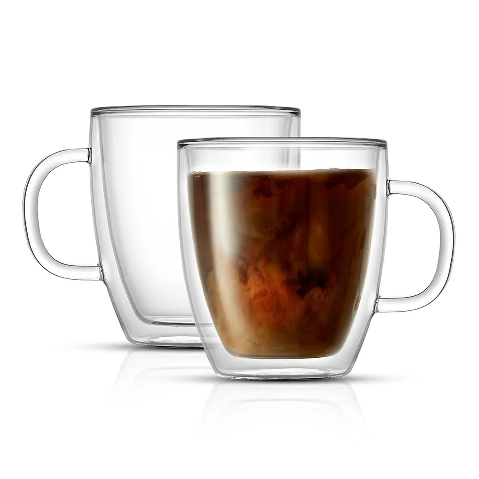 JoyJolt Savor mugs double paroi lot de 2 40 cl verre