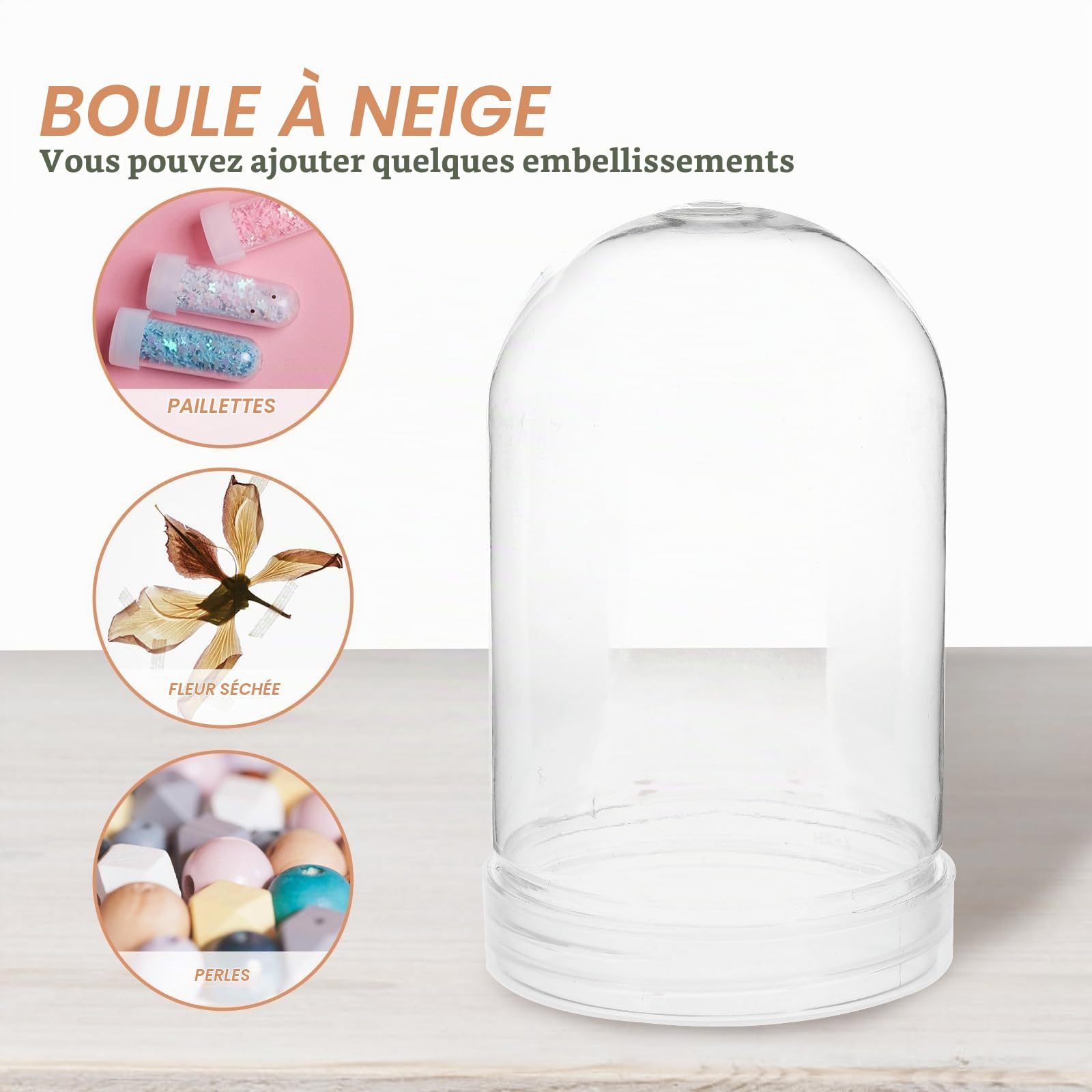 Alipis Boule a Neige vide sphere PET 10 pieces 10 cm