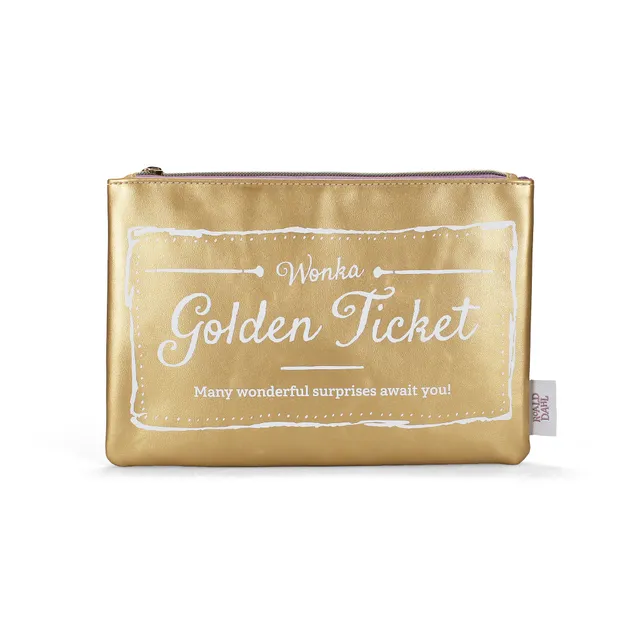 Roald Dahl trousse pochette Charlie Ticket d'Or 16x24