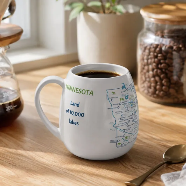 Trouvaille Global Minnesota Map mug voyage à colorier