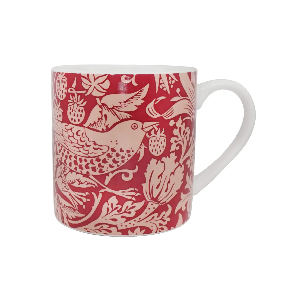 William Morris Strawberry Thief mug 31cl framboise