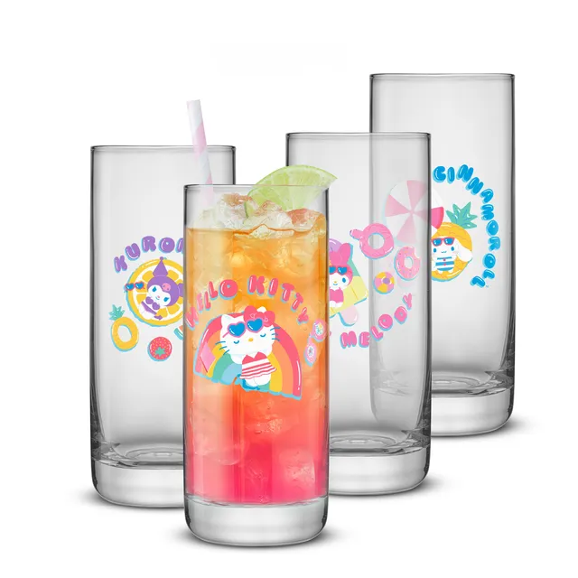 JoyJolt Hello Kitty Pool Party grands verres 4x38 cl