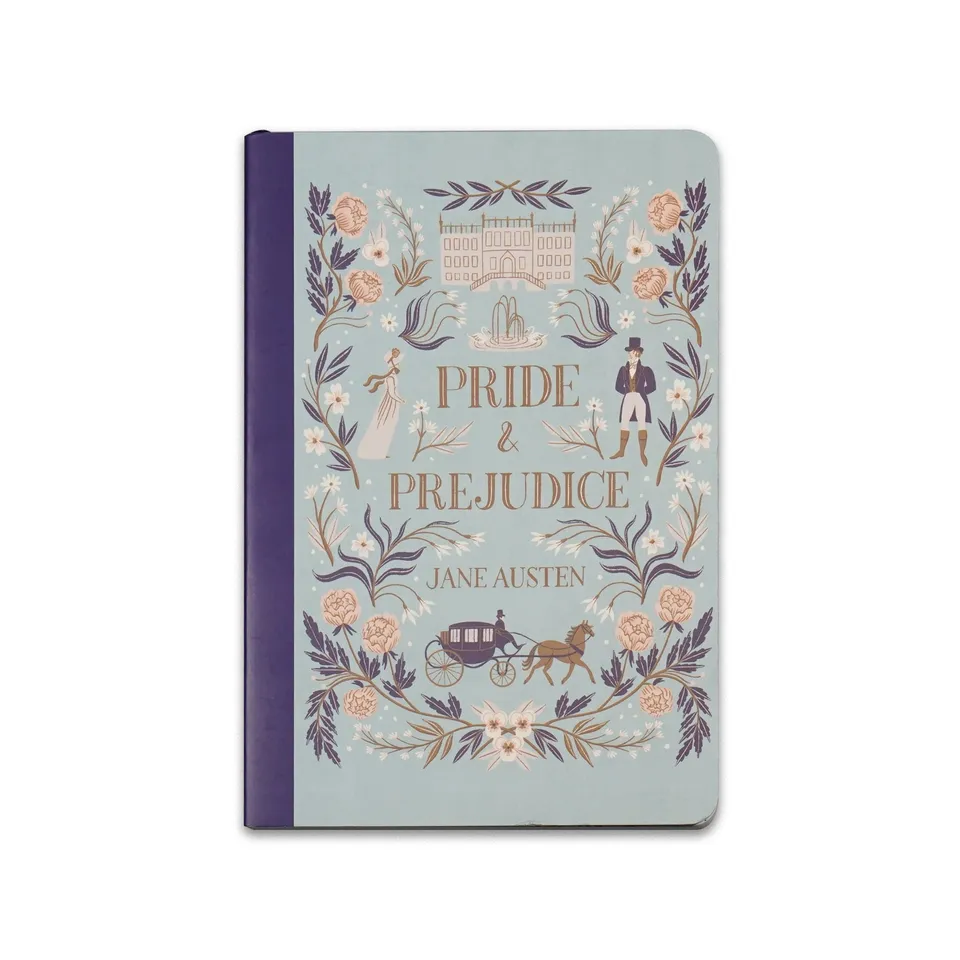 Pulteney Press Pride & Prejudice carnet A5 souple bleu