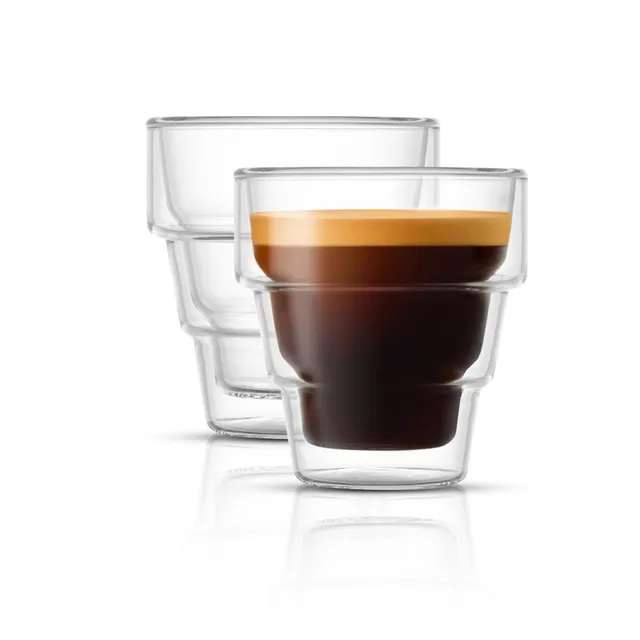 JoyJolt Pila Double Walled tasses à espresso lot de 2 11 cl