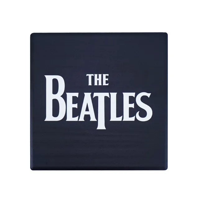 The Beatles Logo dessous de verre céramique noir 10 cm