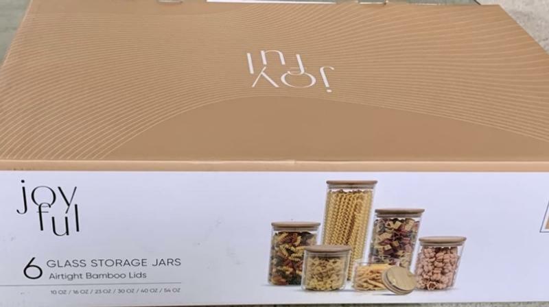 JoyJolt Storage Jars bocal verre lot 6 couvercle bambou hermétique