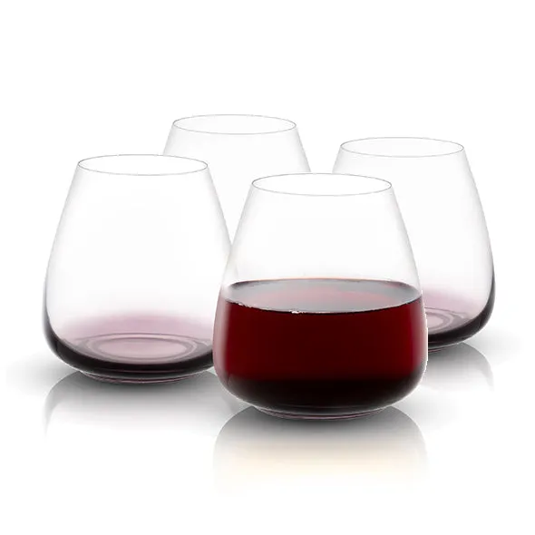 JoyJolt Black Swan verre à vin rouge sans pied 54 cl x4