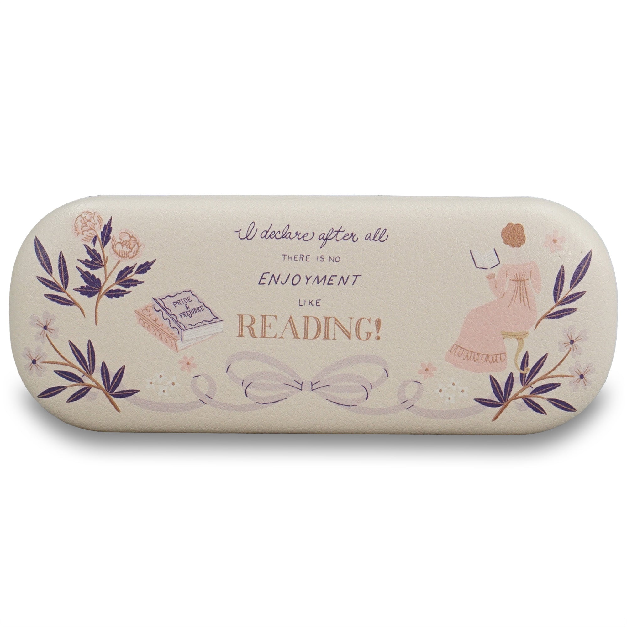 HMB Jane Austen étui à lunettes rigide Pride & Prejudice crème