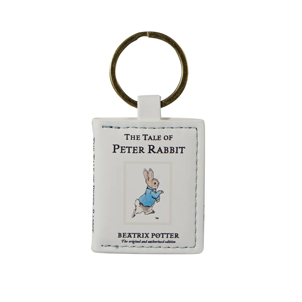 Peter Rabbit porte-clés blanc simili cuir jardin anglais