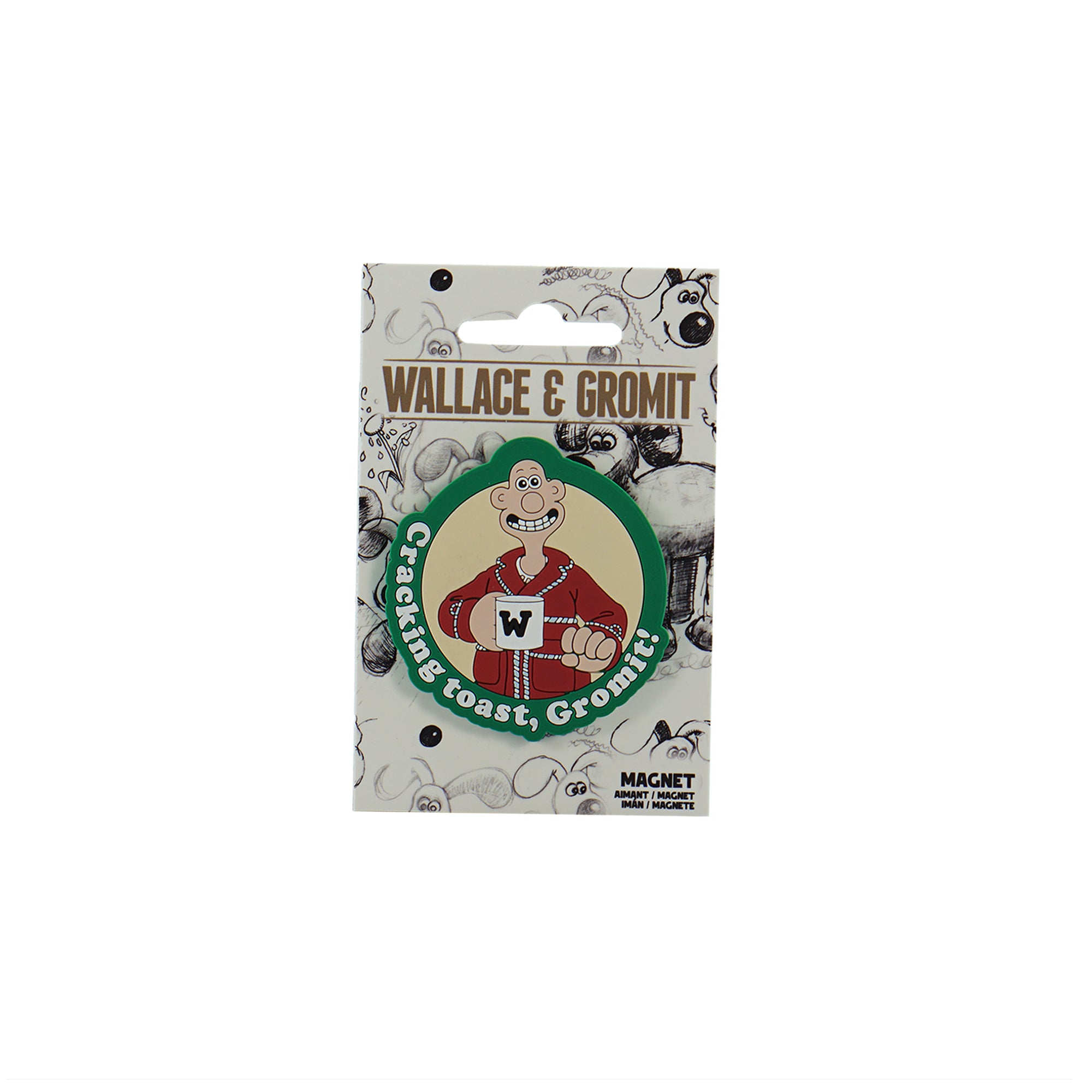 Wallace & Gromit magnet Wallace marron PVC