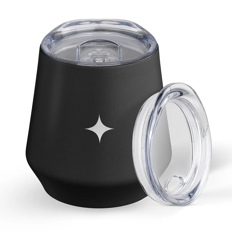 JoyJolt Gobelet vin isotherme inox 36 cl 2 couvercles