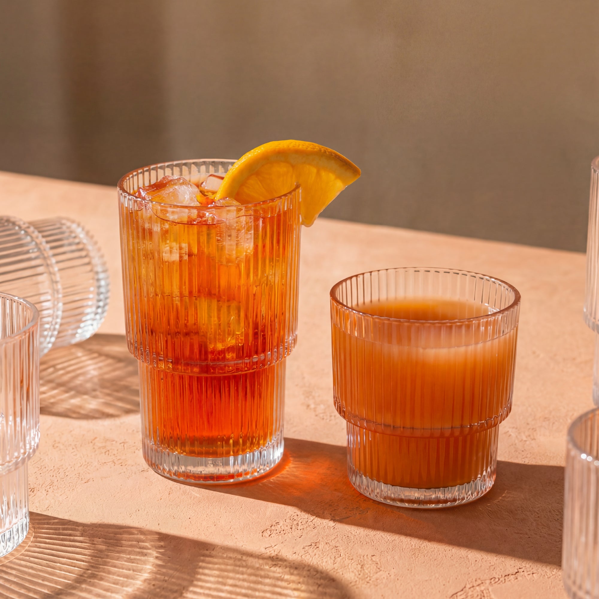 JoyJolt Bloom verres striés lot de 12