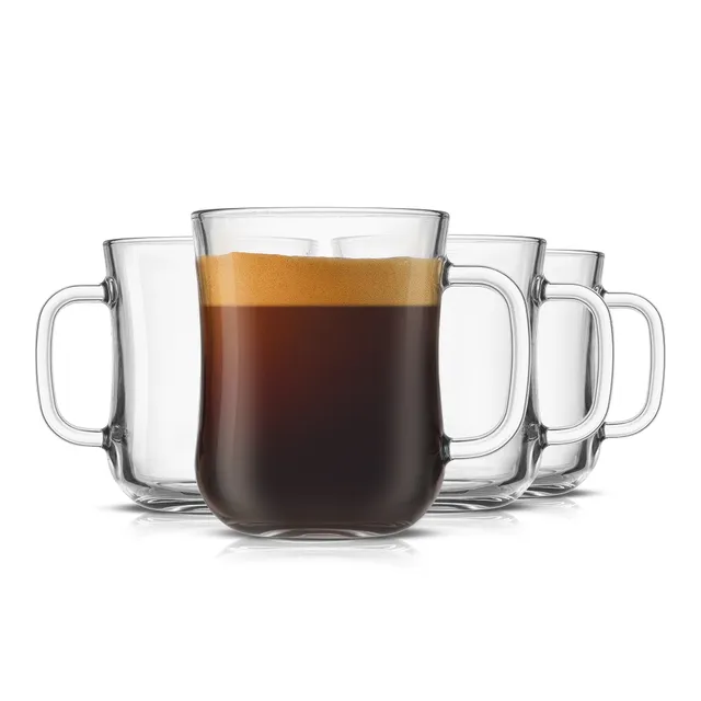 JoyJolt Diner mug en verre 46 cl lot de 4 robuste