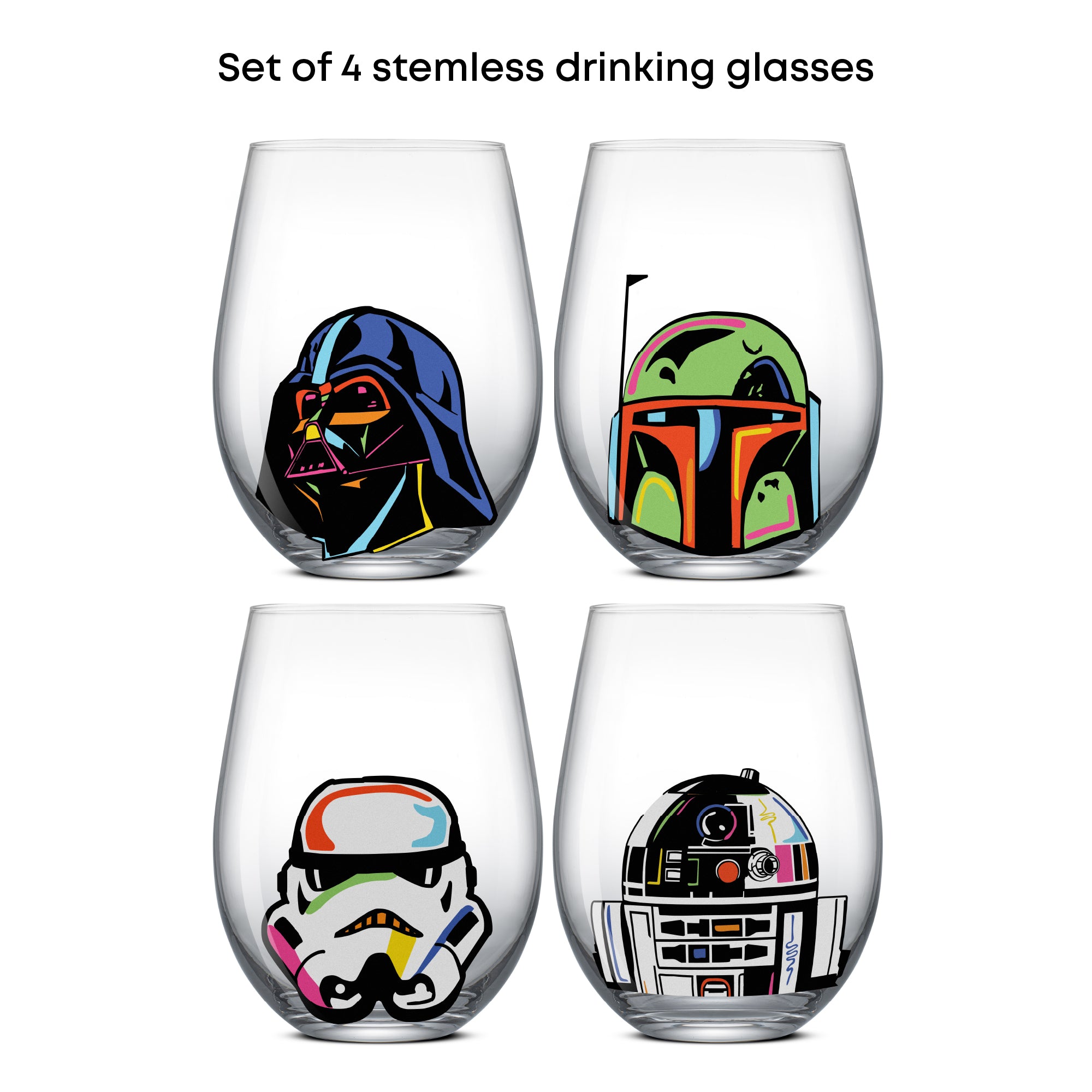 JoyJolt Star Wars Cosmic Color verre sans pied lot 4 56 cl