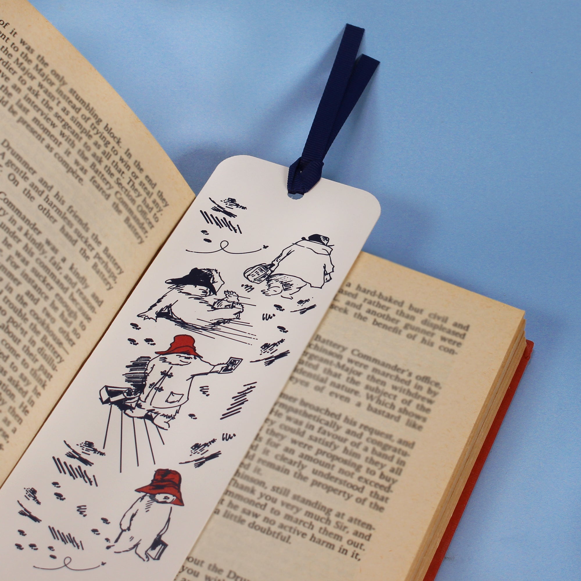 Paddington Bear marque-page papier blanc ruban