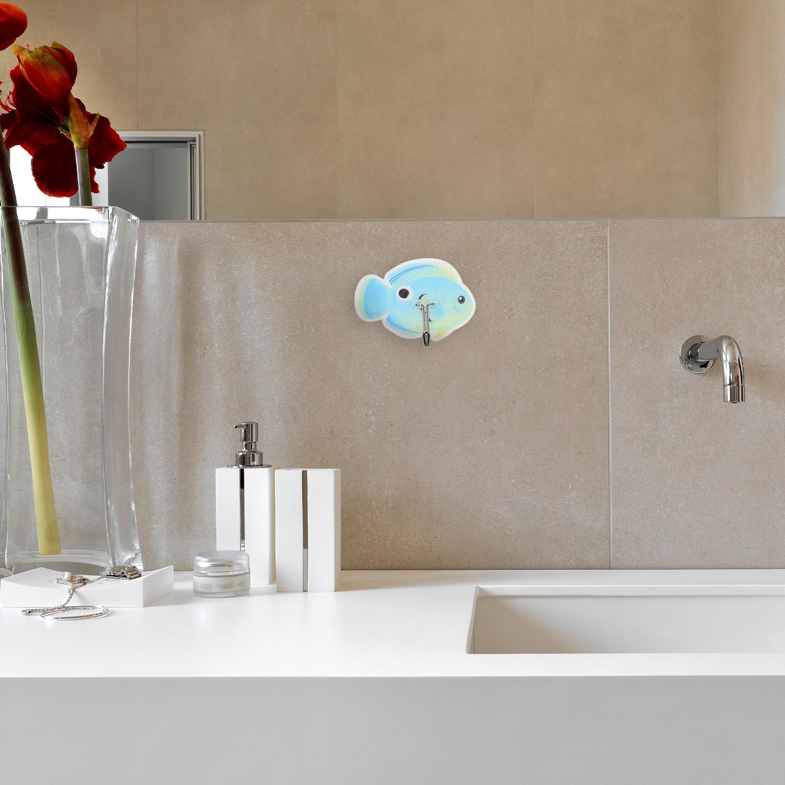 Alipis crochet mural adhésif poisson plastique