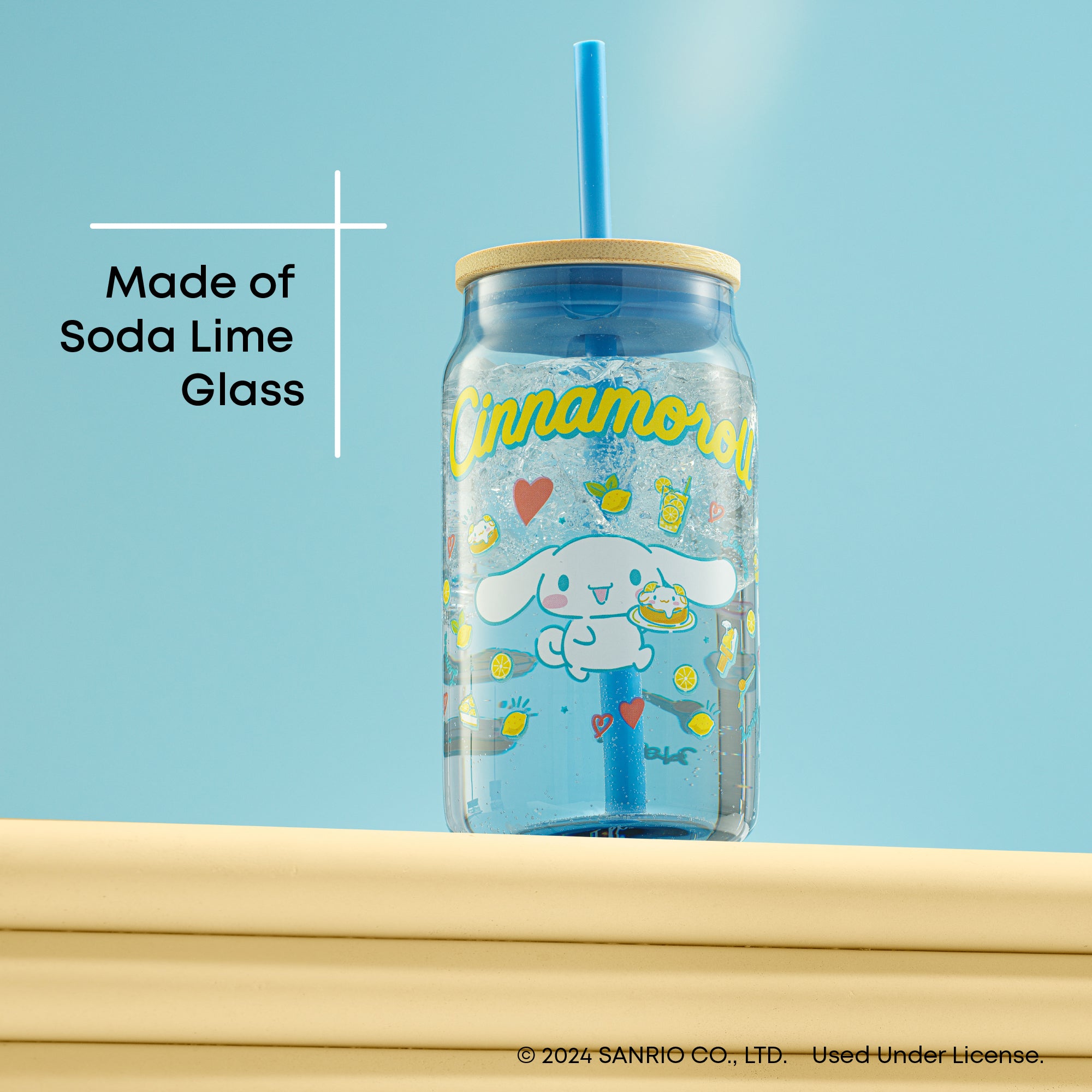 JoyJolt Hello Kitty Cinnamoroll verre canette 47 cl paille bambou