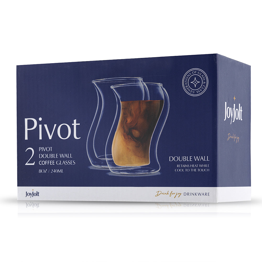 JoyJolt Pivot verres café double paroi lot de 2 24 cl