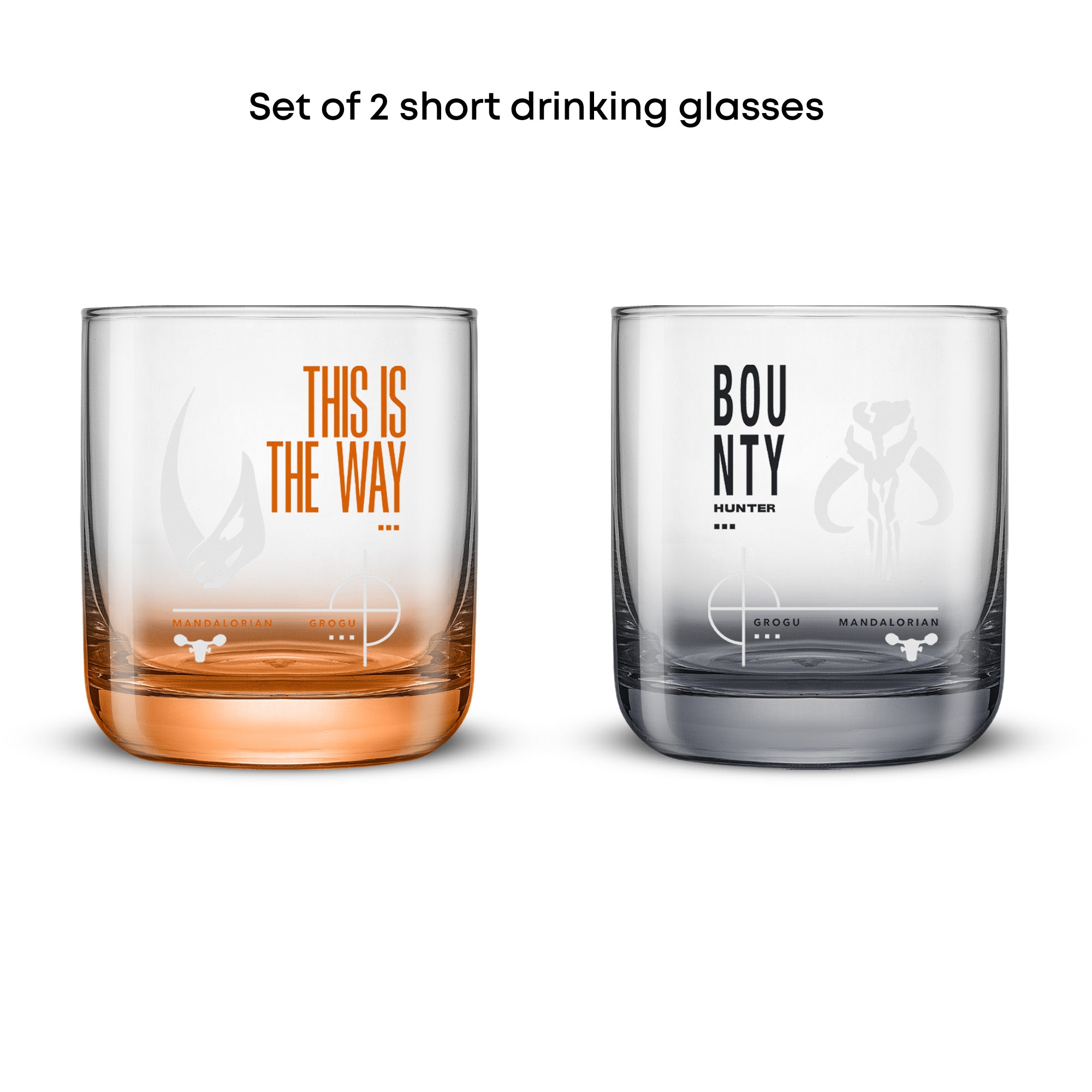 JoyJolt Star Wars Mandalorian verres courts lot de 2 30 cl