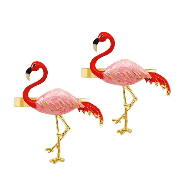 Alipis Rond Serviette Flamant Rose Alliage 3,8 cm