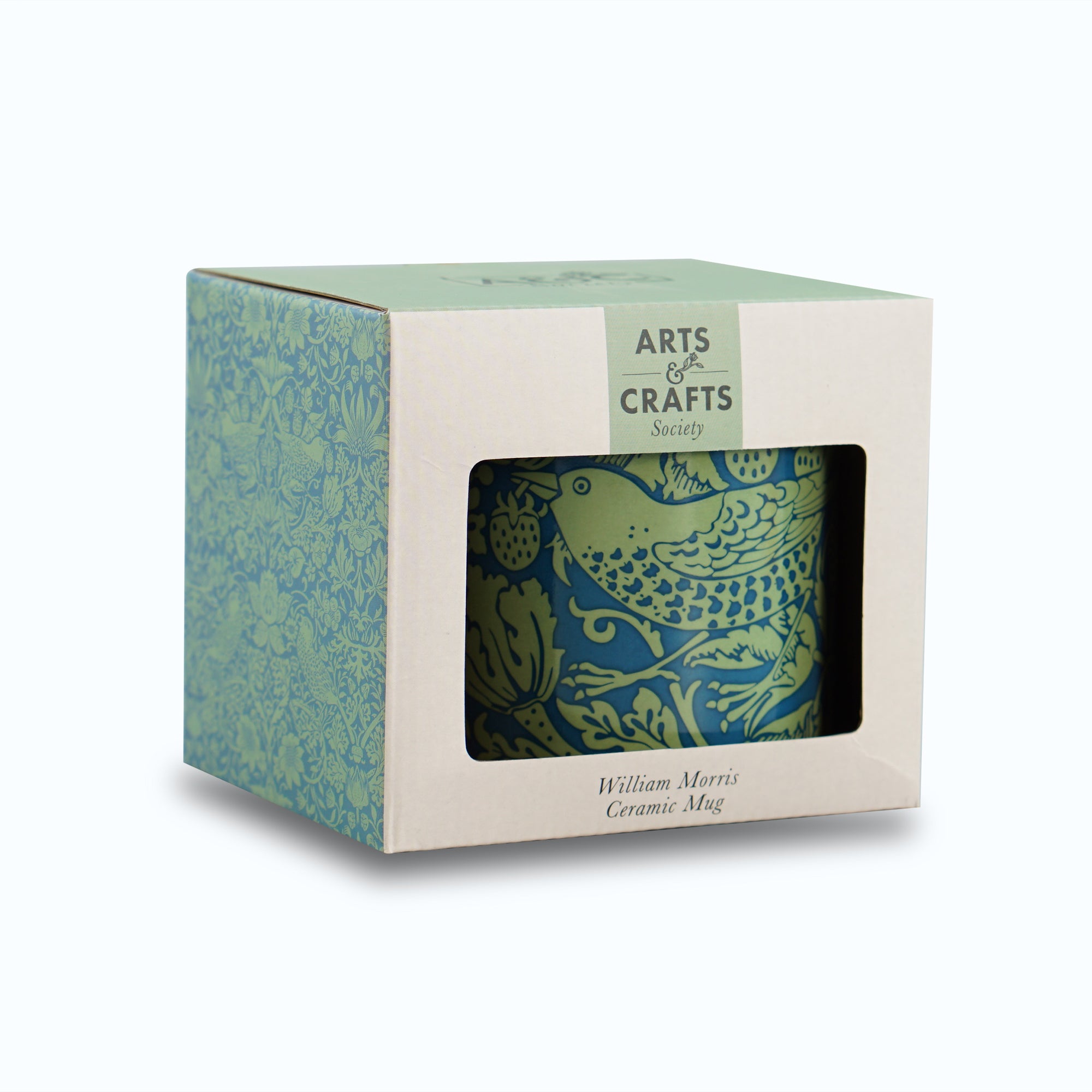 William Morris Strawberry Thief mug céramique 31 cl sage