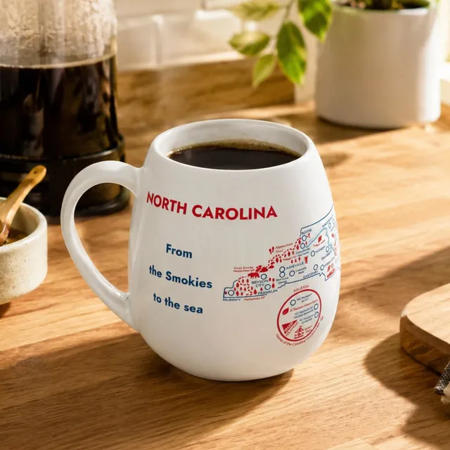 Trouvaille Global North Carolina Map mug à colorier