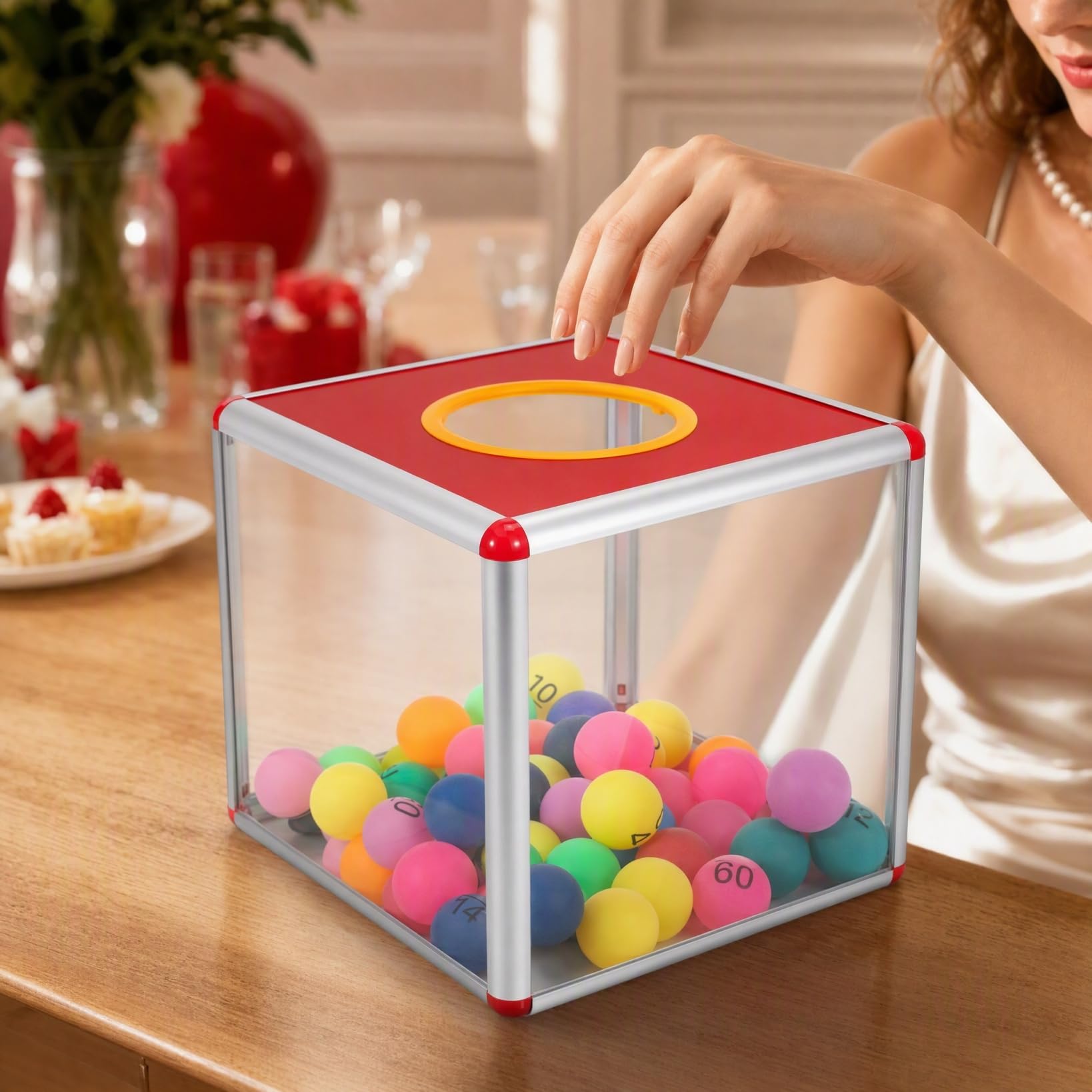 Alipis boîte de loterie urne carrée transparente 25cm