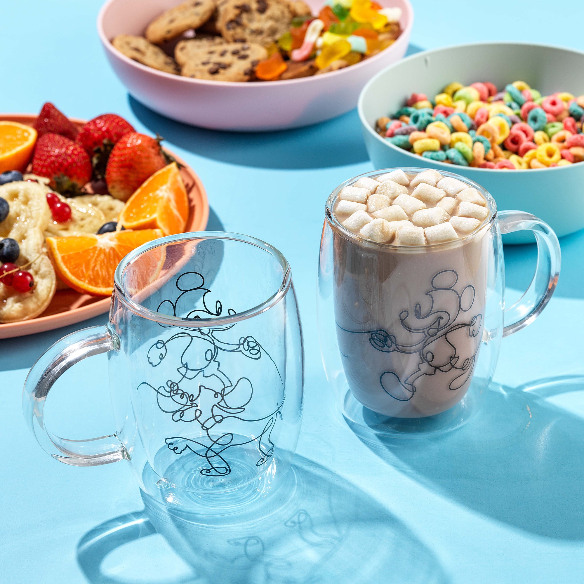 JoyJolt Aroma mugs verre Mickey Pluto 40 cl lot 2