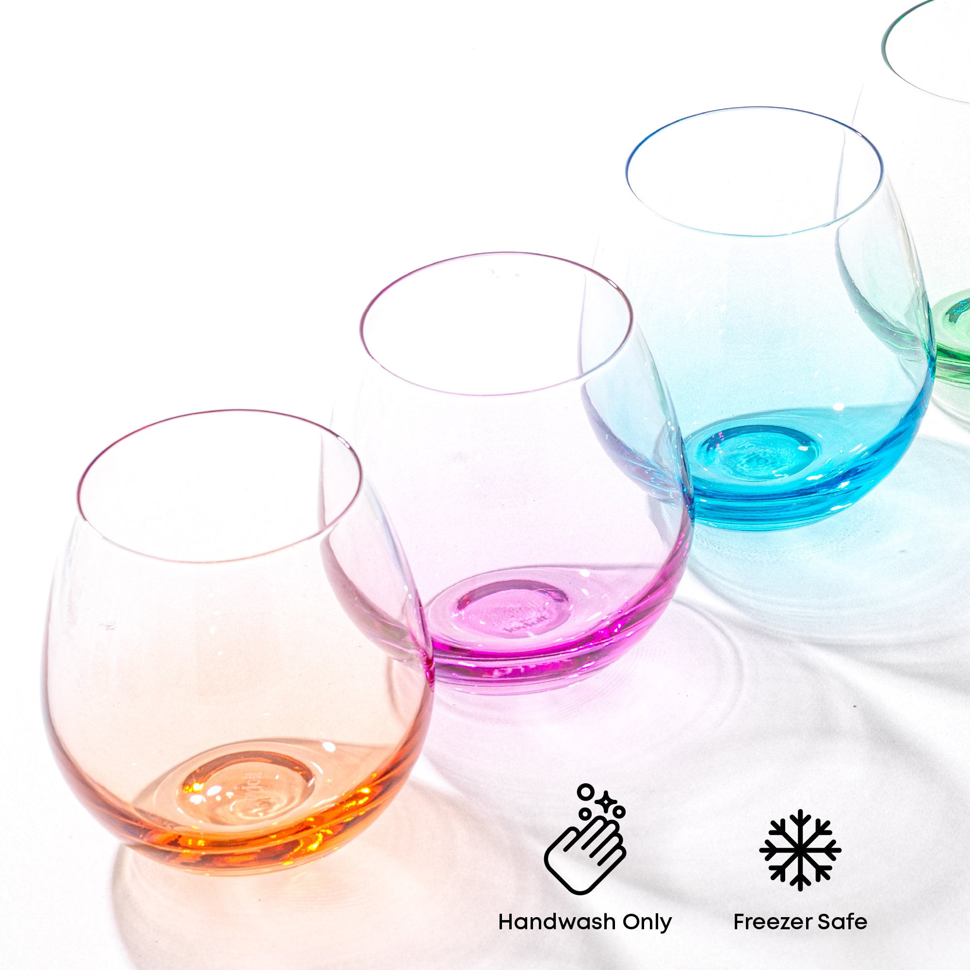 JoyJolt Hue verre à vin sans pied lot de 6 couleur 44 cl