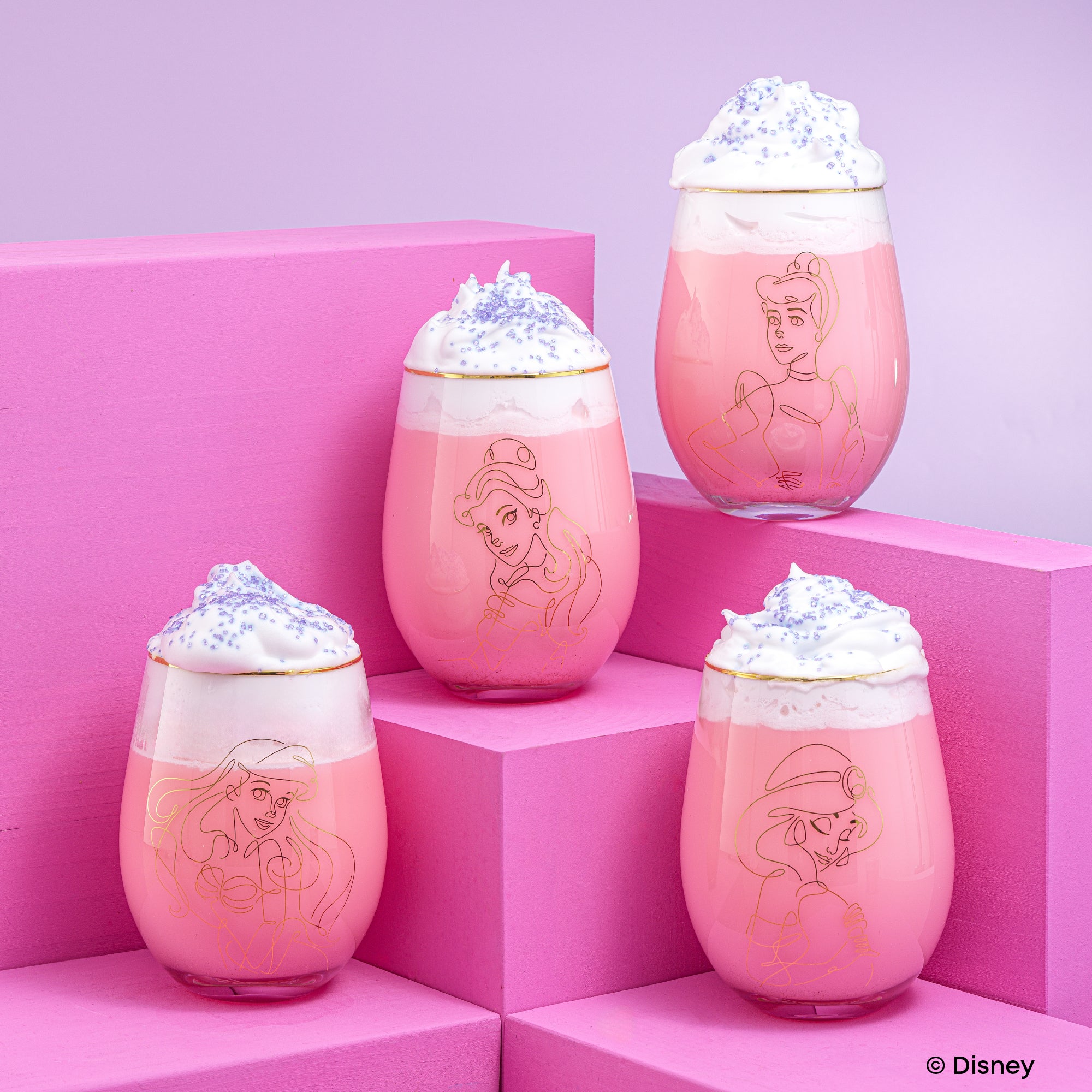 JoyJolt Disney Princess Verre Sans Pied 56 cl Lot 4