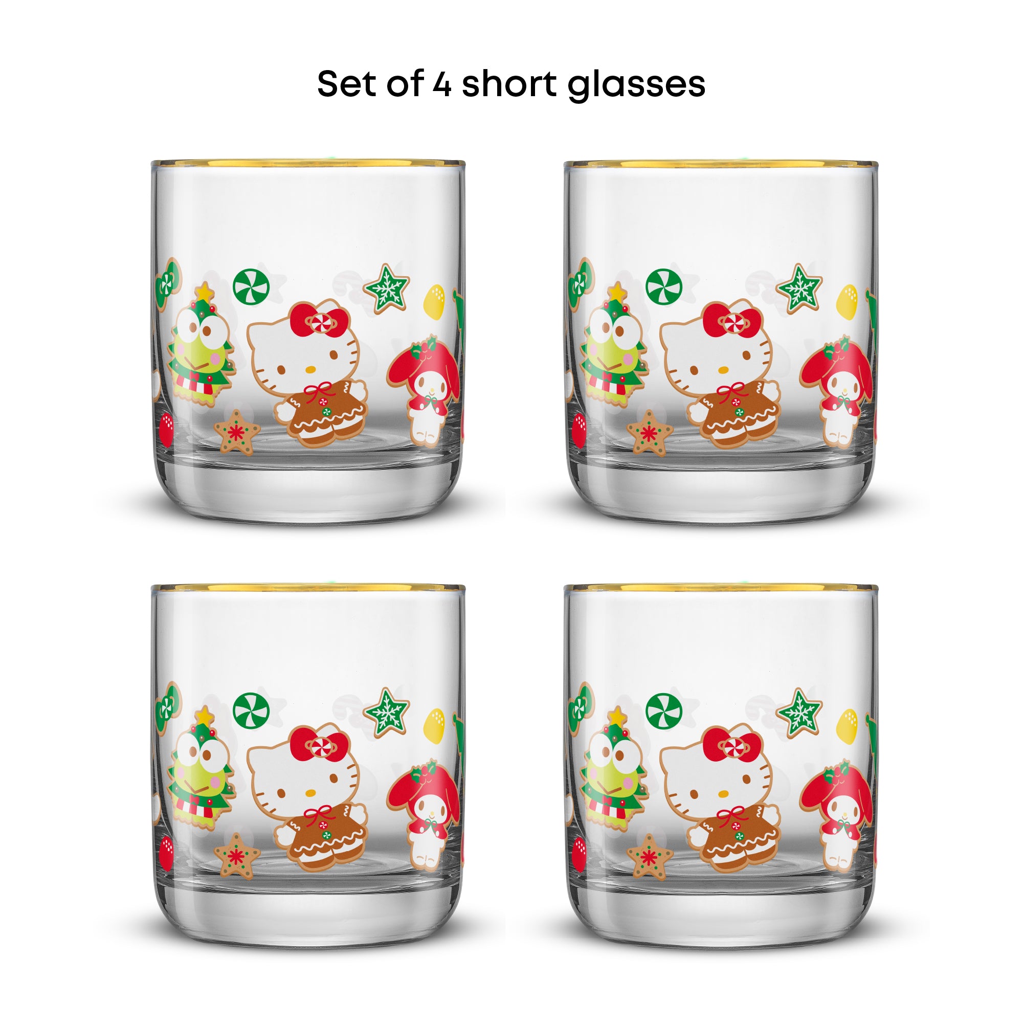 JoyJolt Hello Kitty Friends Verre Court 30 cl Lot 4