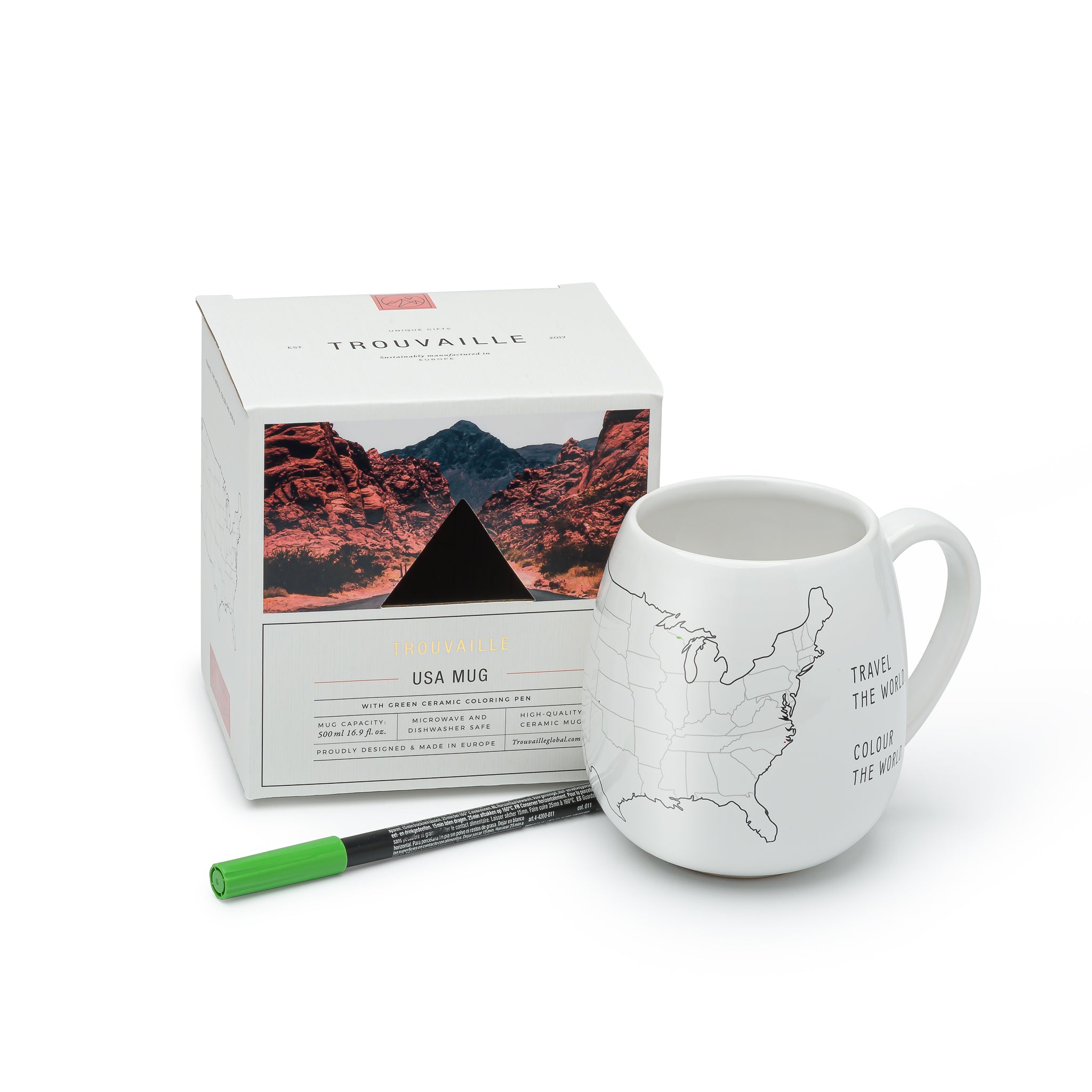 Trouvaille USA Map mug à colorier carte USA