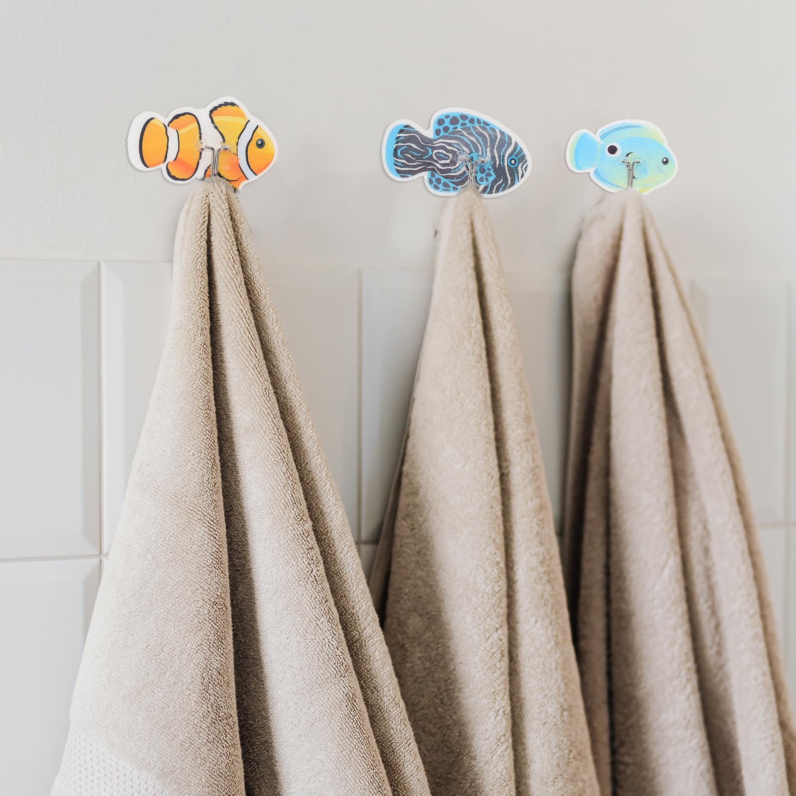 Alipis crochet mural adhésif poisson plastique